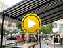 Видео - Тканевый навес для летней террасы ресторана